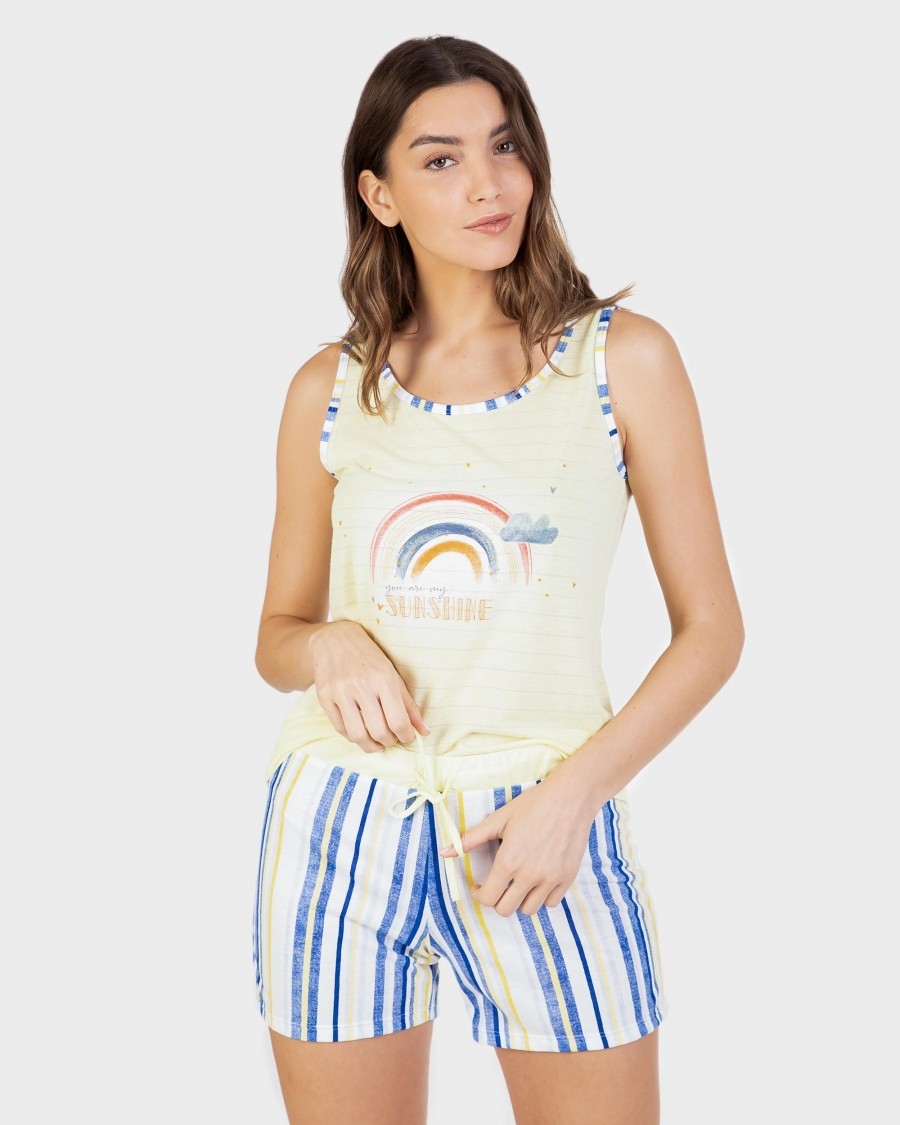 MASSANA PIJAMA MUJER TIRANTE ANCHO P211236  AMARILLO T.L