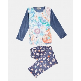 MASSANA   PIJAMA  NIÑA  M/L  POLIESTER  P731102   C.INDIGO T.14