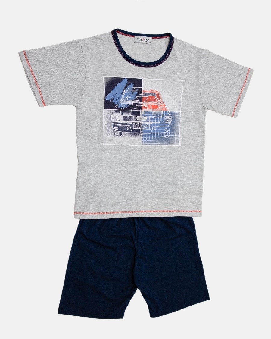 MASSANA PIJAMA NIÑO VERANO M/C P/C P2411477 GRIS T.16