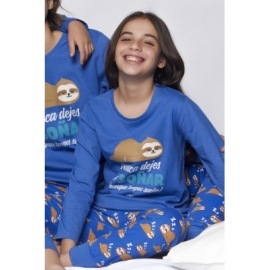 MR.WONDERFUL PIJAMA NIÑA INVIERNO P/L M/L 55745-0 AZUL T.4 años