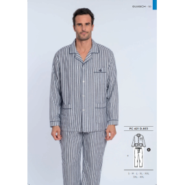 GUASCH  PIJAMA  HOMBRE  FRANELA  RALLAS  ABIERTO  PC421 D853T.4XL