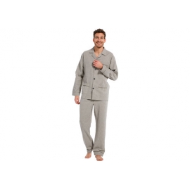 ROBSON PIJAMA HOMBRE ABIERTO M/L 100% COTTON  27212-708-6 MARRÓN CLARO  T.54