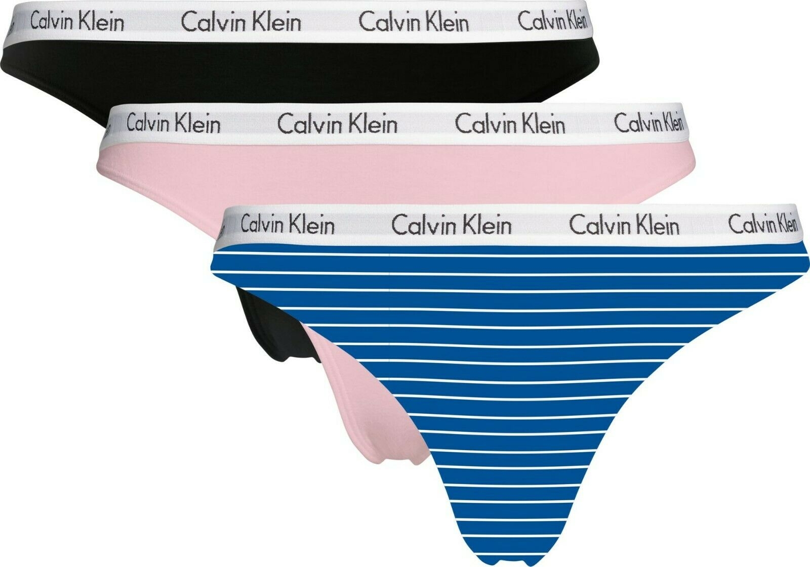 CALVIN KLEIN  TANGA PACK- 3  QD3587EJMO  AZ/ROSA/NEGRO   T.XS