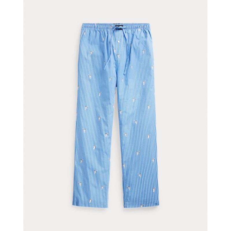 Polo Ralph Lauren Hombre Pantalón Pijama Algodón Rayas/azul Ositos T.L - la de