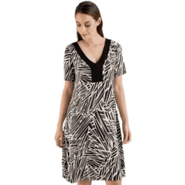 MASSANA VESTIDO  M/C  L227434   C.NEG/BLAN   T.XL