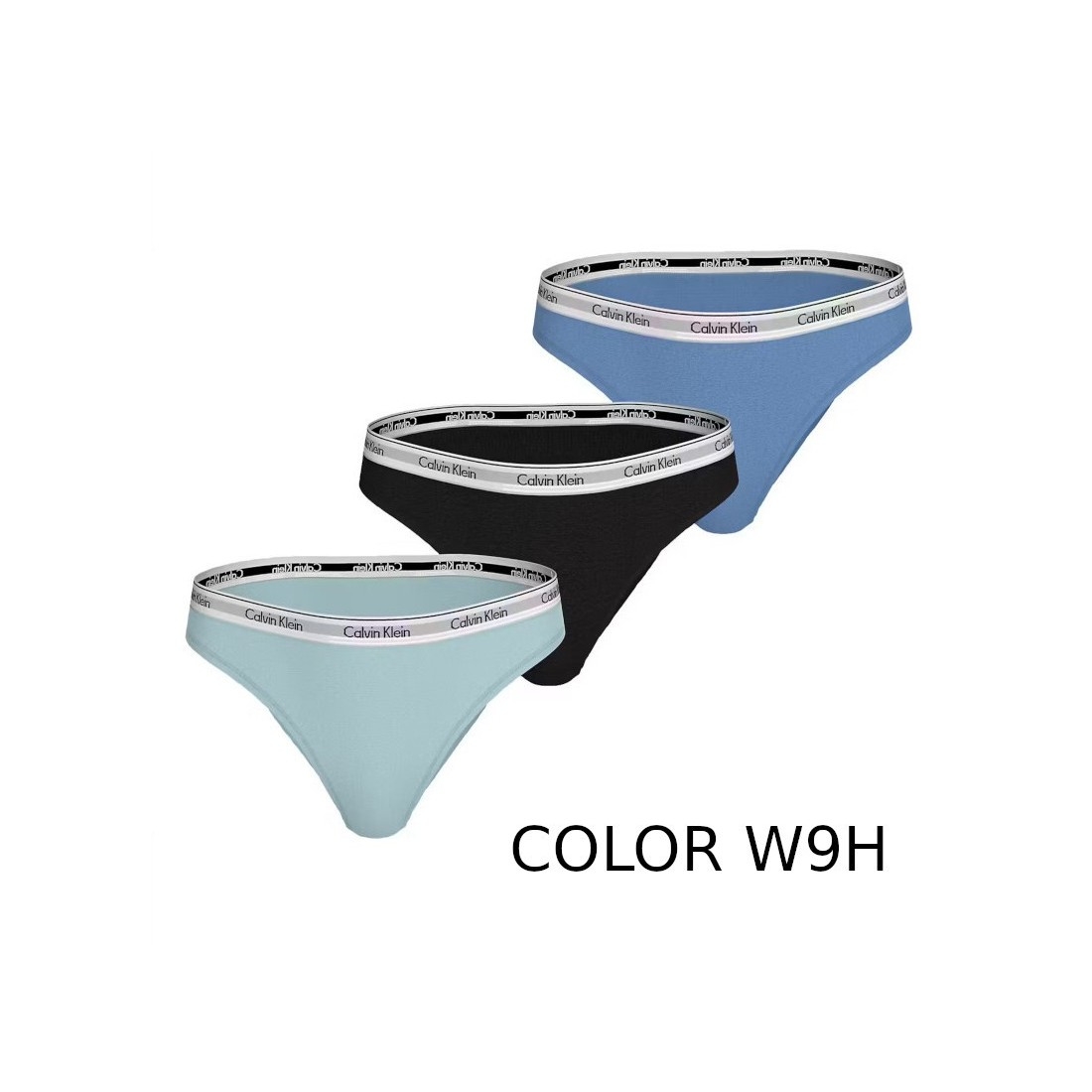 CALVIN KLEIN TANGA MUJER PACK/3 ALG QD5209E W9H VR/NG/AZ T.L/G