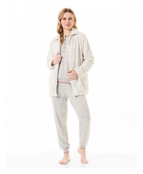 LOHE   PIJAMA + BATA   MUJER   Y231524    C.GRIS  T. XL