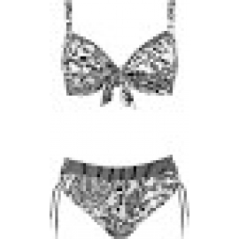 LIDEA BIKINI COMPLETO GRAN CAPACIDAD C/A 5801/870 NEGRO/BLANCO  CON BRAGA ALTA T.48D/105D