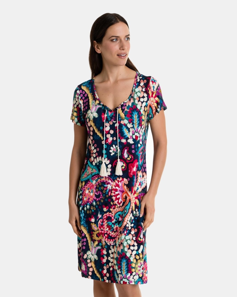 MASSANA  VESTIDO PLAYERO  M/C  L247425 C.ESTAMP. T. L