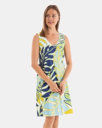 MASSANA VESTIDO  100%  ALGODÓN TIR./ANCHO  L257403  C.VERDE T.L