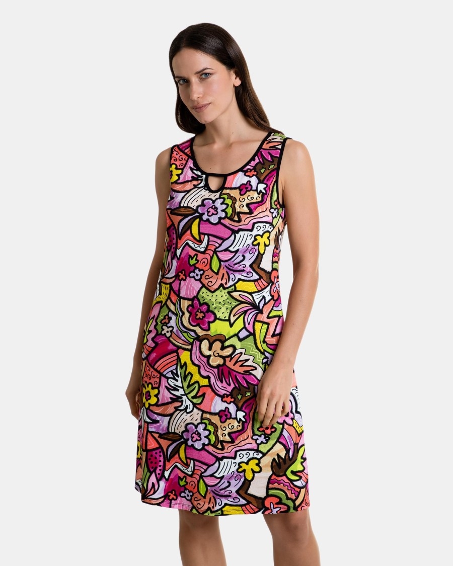 MASSANA  VESTIDO PLAYERO  S/MANG.   L247407  C.ESTAMP. T. S