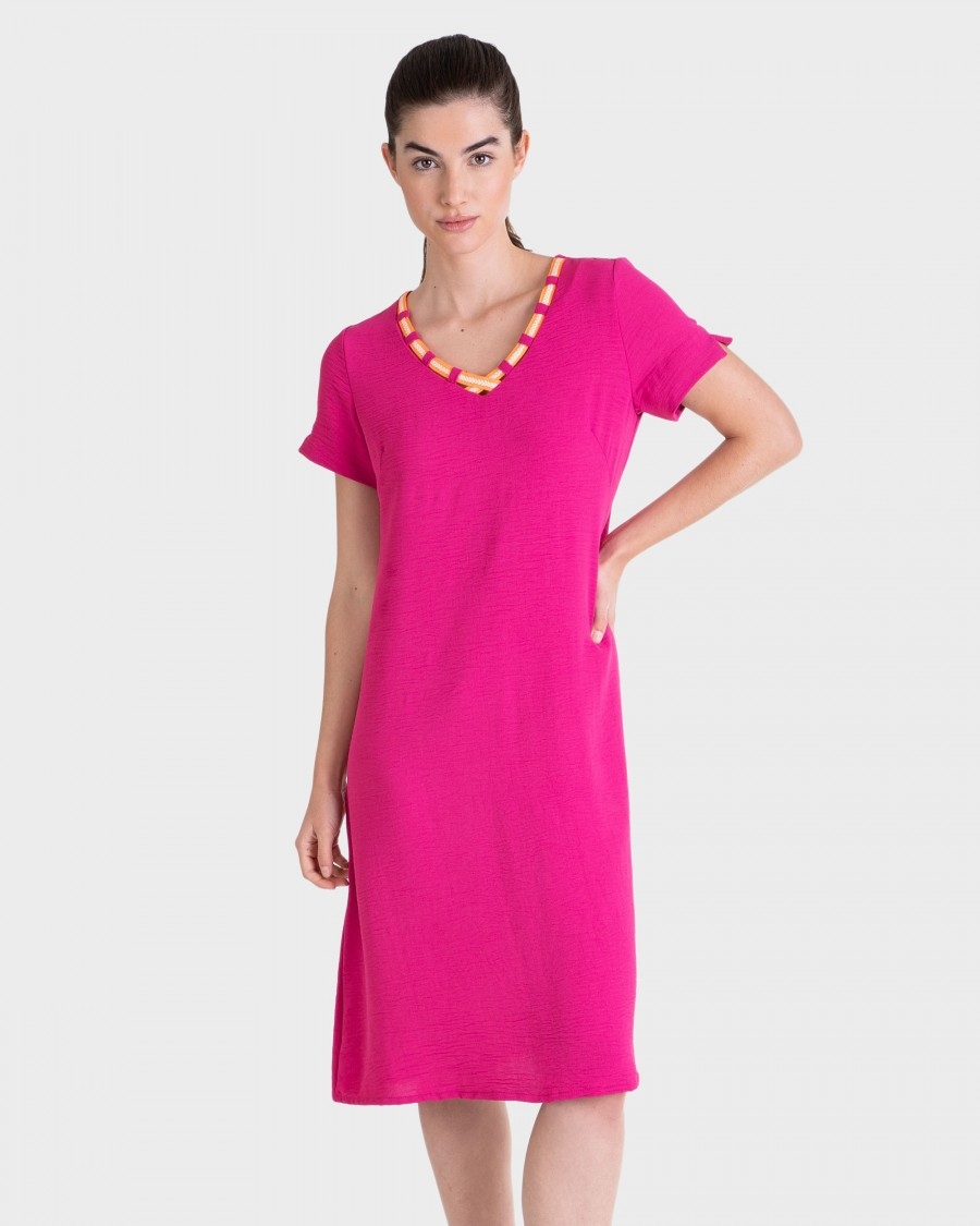 MASSANA VESTIDO M/C PLAYERA  L237424  C.FUXIA  T.XXL